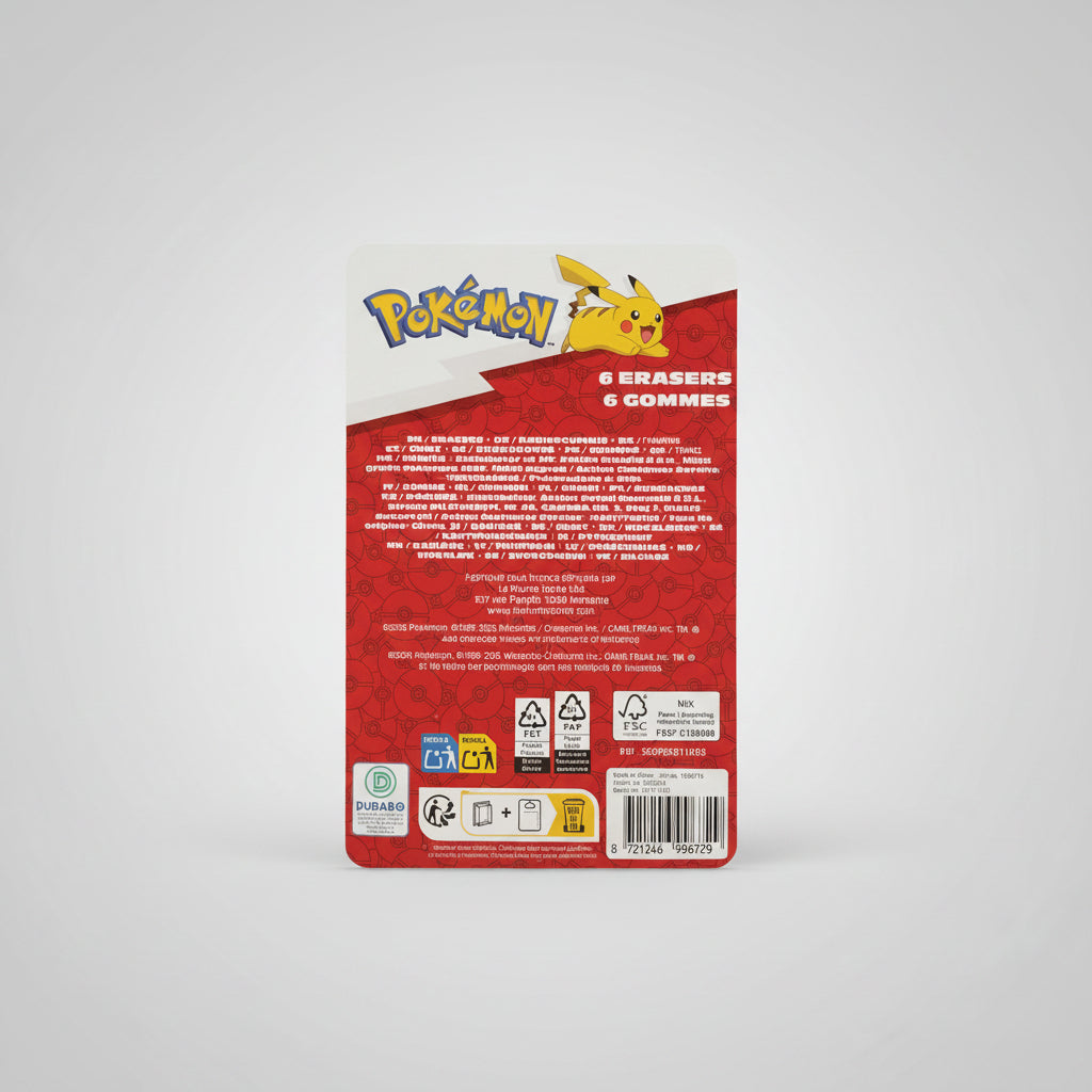 Pokemon Radiergummi-Set (6-teilig)