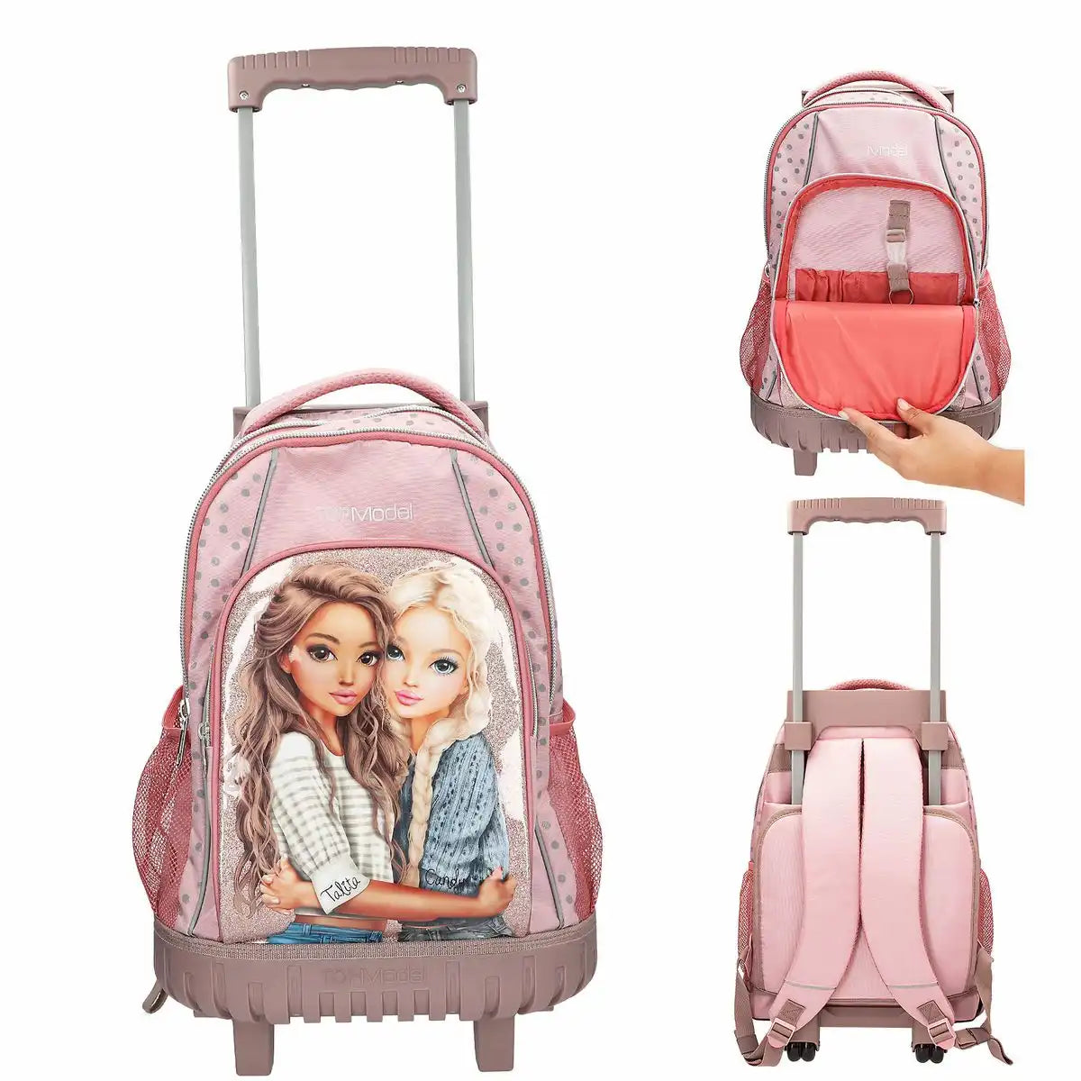 DEPESCHE TOPModel Schulrucksack Trolley Dots rosa – Schulranzen mit Rollen