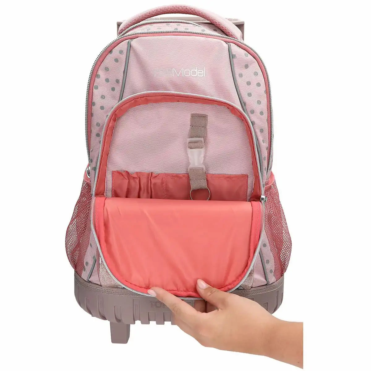 DEPESCHE TOPModel Schulrucksack Trolley Dots rosa – Schulranzen mit Rollen
