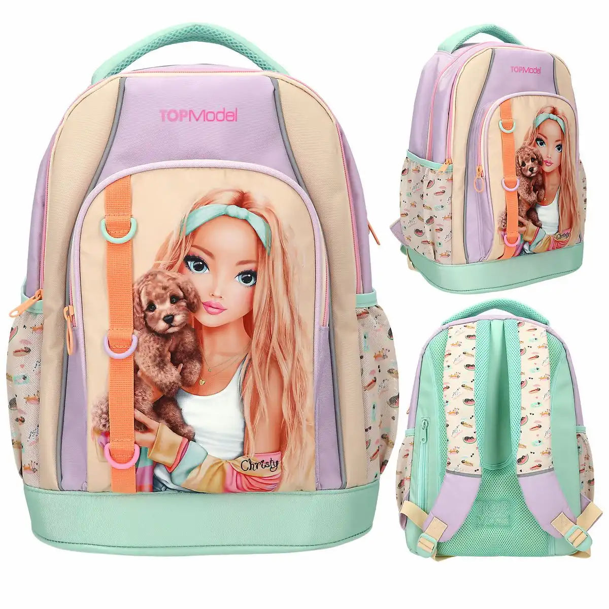 DEPESCHE TOPModel Schulrucksack Sunny Dog – Pinker Rucksack mit süßem Hundemotiv