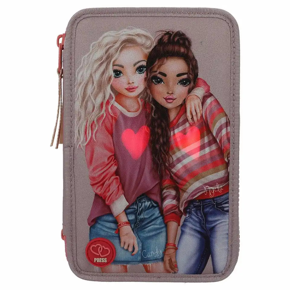 DEPESCHE TOPModel Federtasche Best Friends LED 3-Fach gefüllt