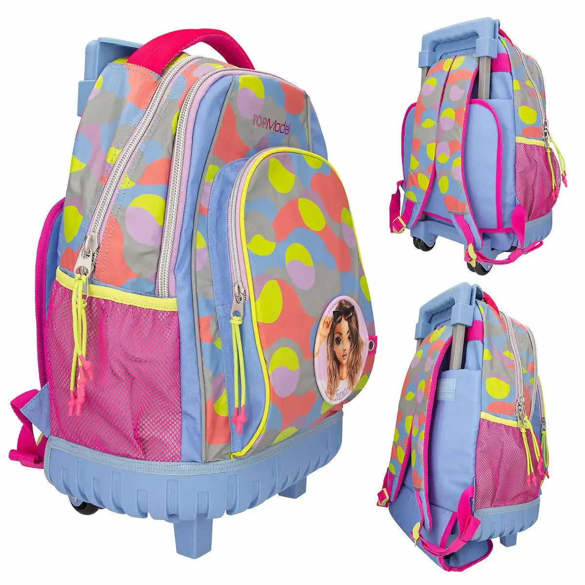 DEPESCHE TOPModel Schulrucksack Trolley FLASH lila – Reflektierender Schulranzen mit Rollen