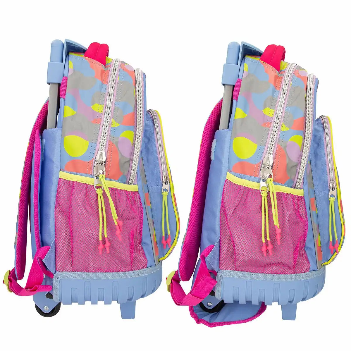 DEPESCHE TOPModel Schulrucksack Trolley FLASH lila – Reflektierender Schulranzen mit Rollen