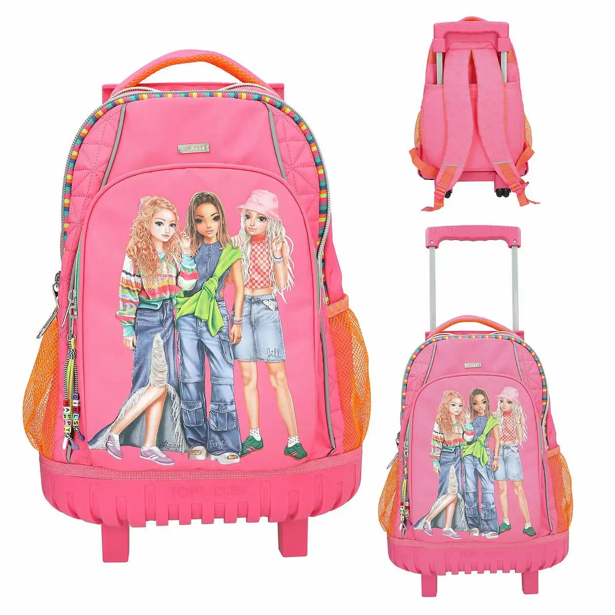 DEPESCHE TOPModel Schulrucksack JOY Trolley rosa – Schulranzen mit Rollen für Mädchen