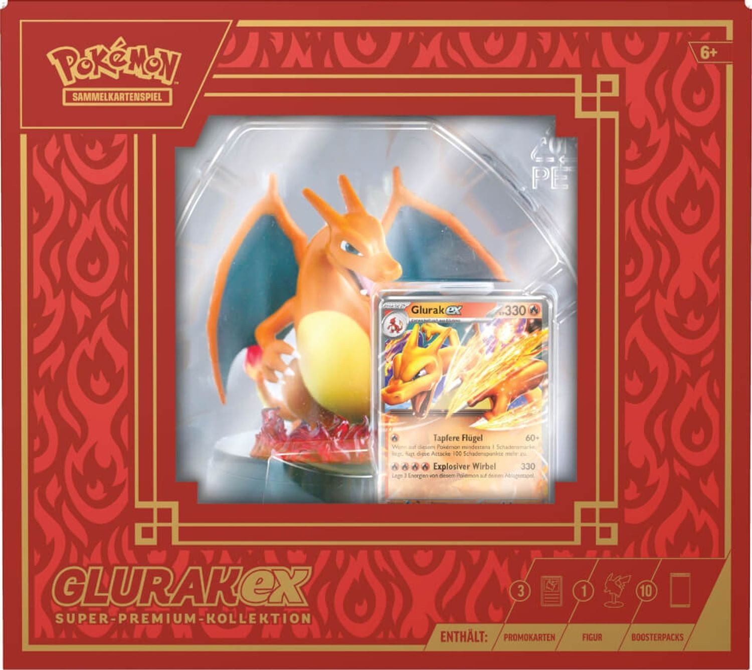 Pokémon TCG – Glurak-ex Super Premium Kollektion mit Figur (Deutsche Ausgabe)