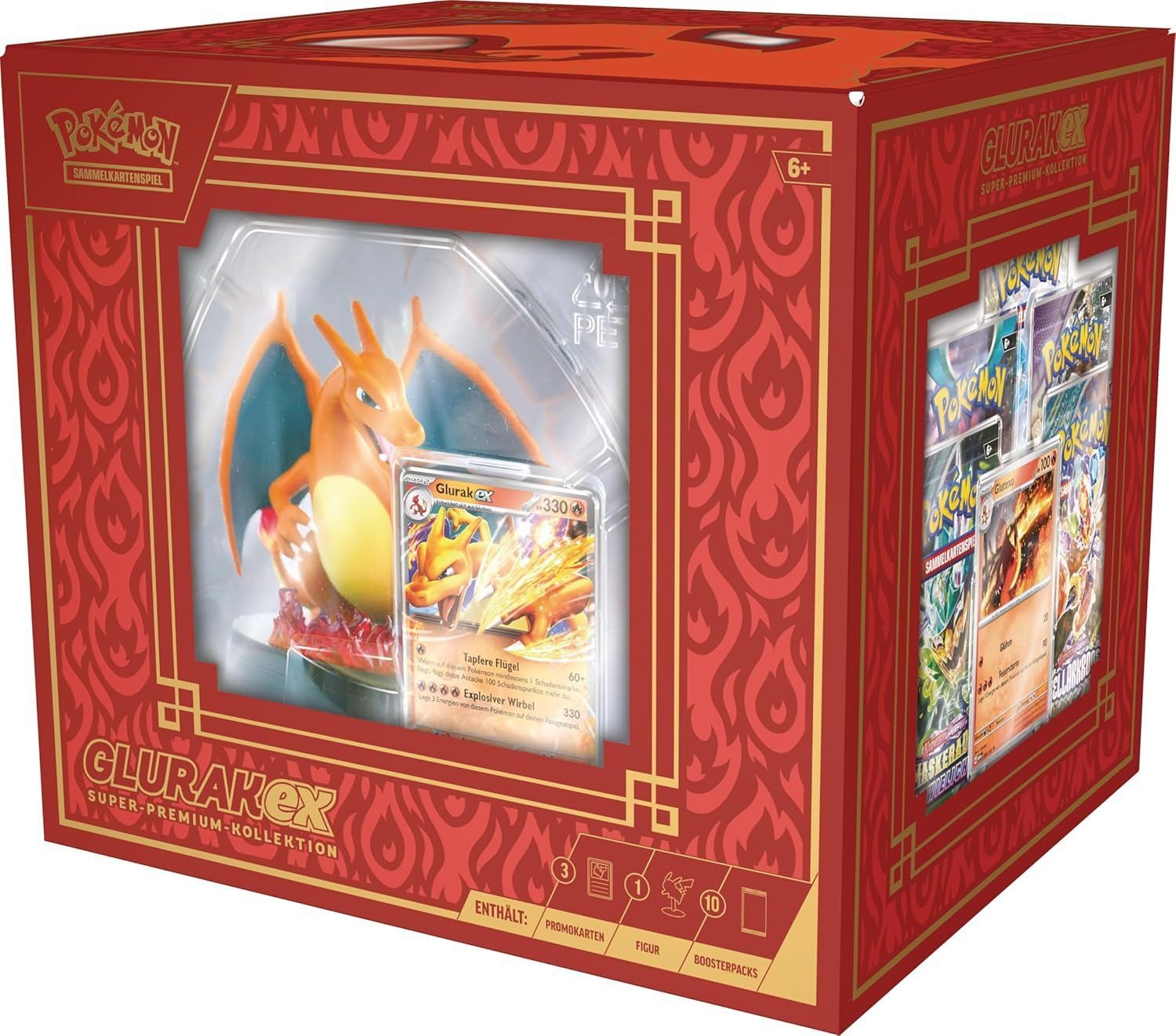 Pokémon TCG – Glurak-ex Super Premium Kollektion mit Figur (Deutsche Ausgabe)