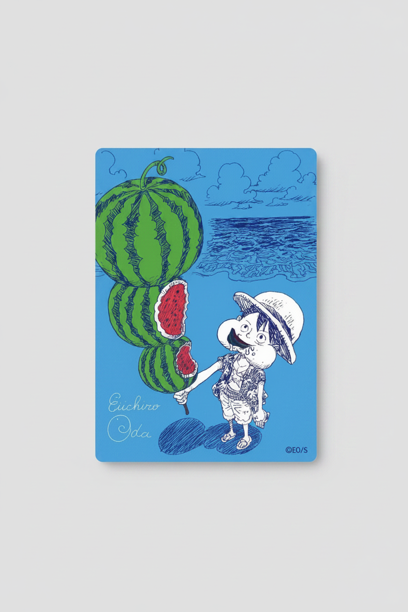 One Piece: Monkey D. Luffy „Watermelon“ Metakira Wassermelone Promo Card (Shueisha Natsucomi 2026)
