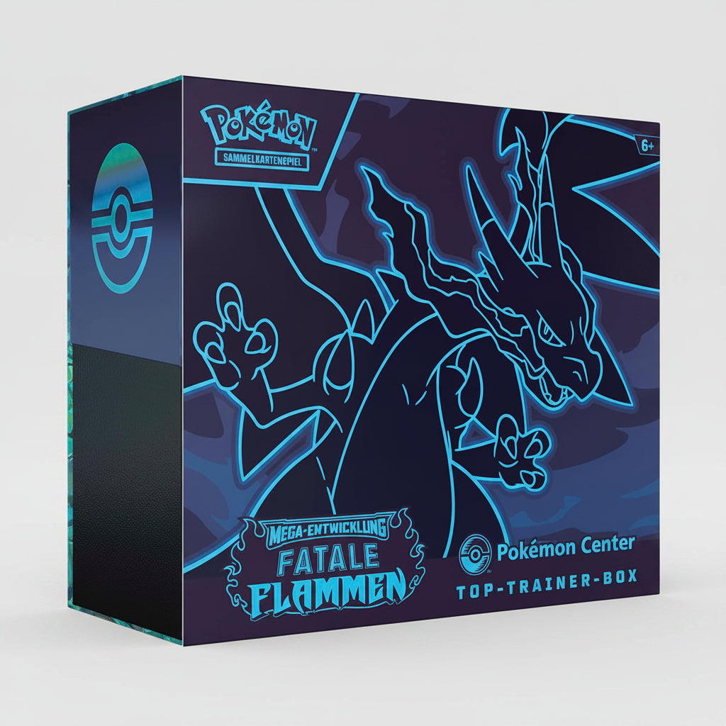 Pokémon TCG: Top-Trainer-Box (Pokémon Center Edition) – Mega-Entwicklung: Fatale Flammen (Deutsch / DE)