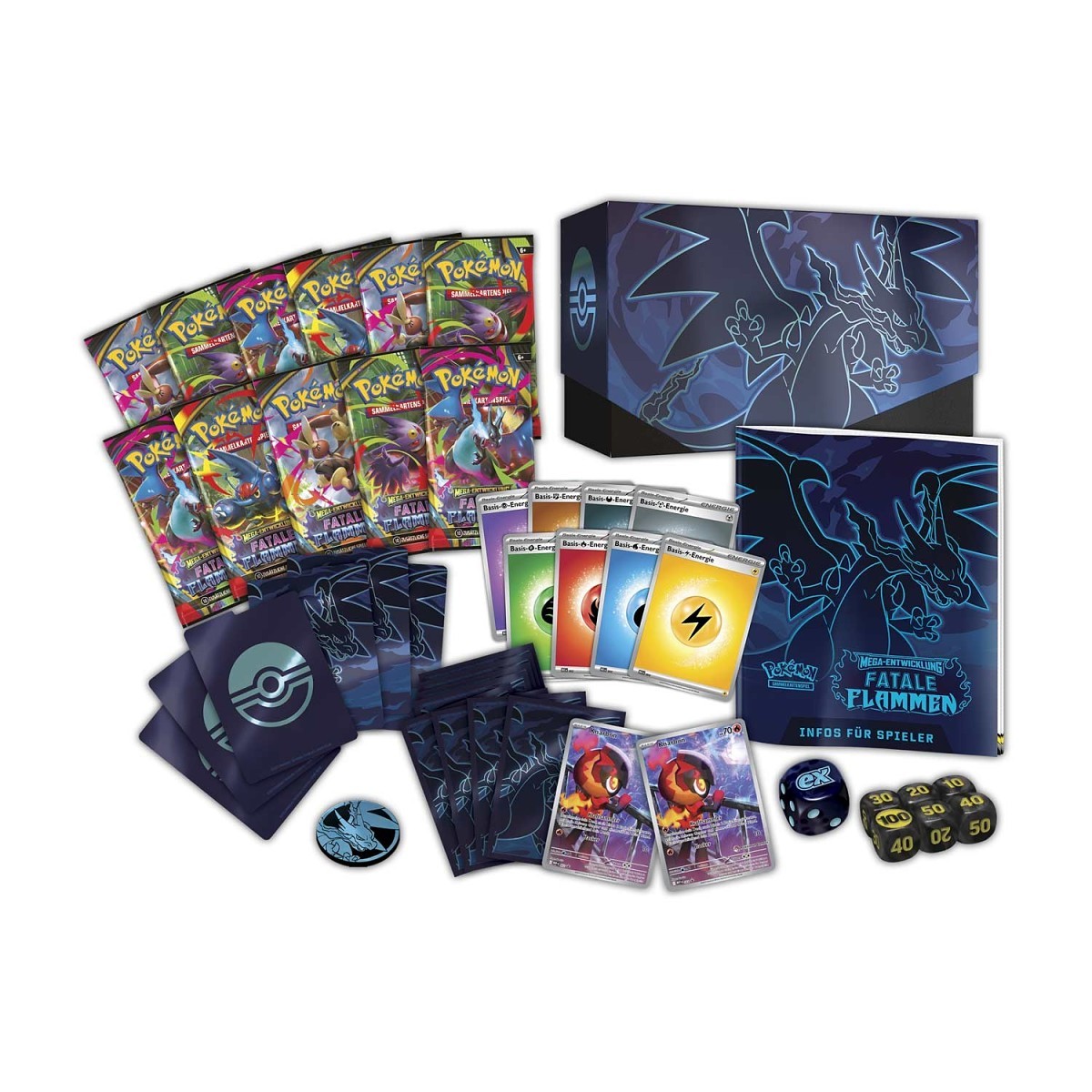 Pokémon TCG: Top-Trainer-Box (Pokémon Center Edition) – Mega-Entwicklung: Fatale Flammen (Deutsch / DE)