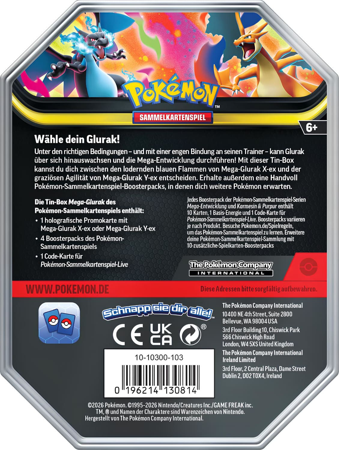 Pokémon TCG – Mega-Glurak Tin-Box (Deutsche Ausgabe) Mega-Glurak X , Mega-Glurak Y
